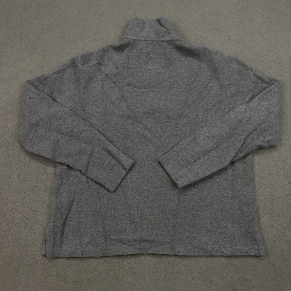 Vintage Polo Ralph Lauren Sweater Men M Gray 1/4 Zip Mock Neck Pullover Outdoors